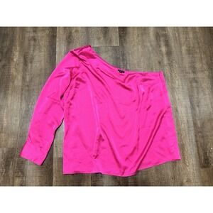Ann Taylor Pink One-Shoulder Blouse